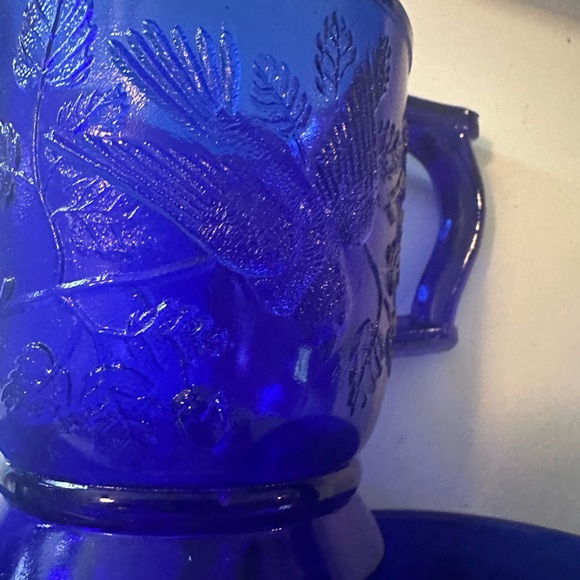 Mosser Glass Robin in Tree Cobalt Blue After Bryce Walker & Co. Set Of 3 (G10) - Picture 7 of 8